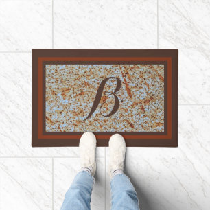 Monogram Rusted Metal Doormat