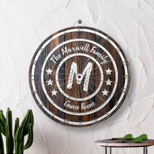 Monogram Rustic Barn Wood Dartboard