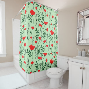 Monogram Rustic Chic Floral Shower Curtain