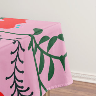 Monogram Rustic Chic Pink Floral Tablecloth