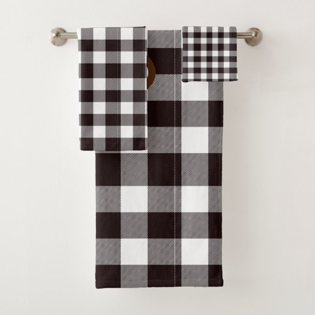 Monogram Rustic Chic Plaid  Bath Towel Set (Insitu)