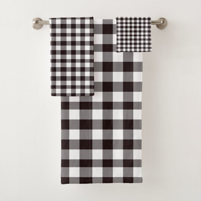 Monogram Rustic Chic Plaid  Bath Towel Set (Insitu)