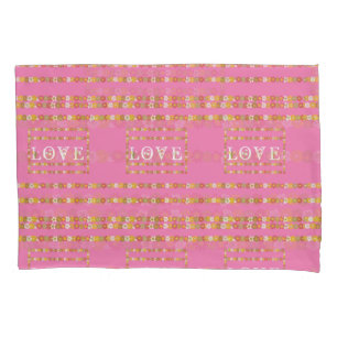  Monogram Rustic Daisy Floral Love Pink  Pillowcase