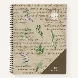 Monogram rustic gardener Initial and name retro Notebook