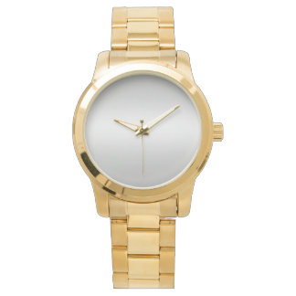 Monogram Rustic Grey White Teal Men's Gold Watch