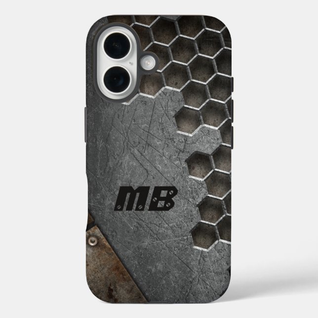 Monogram Rustic Grunge Masculine Personalised Case-Mate iPhone Case (Back)