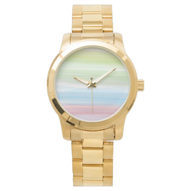 Monogram Rustic Multicolor Teal Women  Gold  Watch (Front)