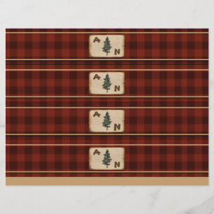 Monogram Rustic Plaid Wedding Invitation Wrappers