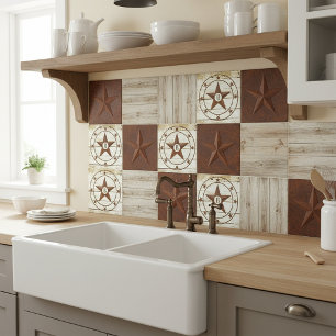 Monogram Rustic star wheel ceramic tile