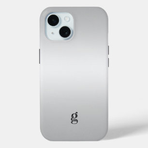 Monogram Rustic Teal Grey Customise Unisex iPhone 15 Case