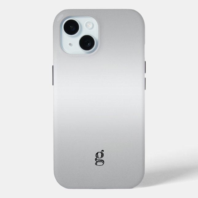 Monogram Rustic Teal Grey Customise Unisex Case-Mate iPhone Case (Back)