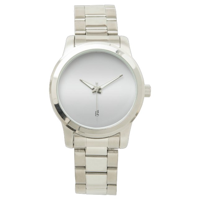 Monogram Rustic Teal Grey Customise Unisex Watch (Front)