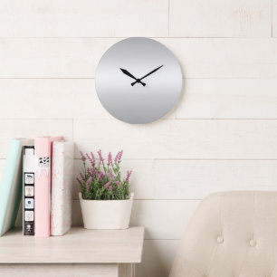 Monogram Rustic Teal Grey Large Clock