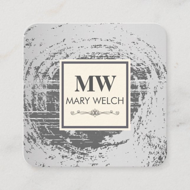 Monogram Rustic Texture Appointment Card (Front)
