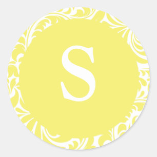 Monogram S Light Yellow Customisable Invite Seals
