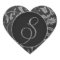Monogram S Silver and Black Damask Wedding Seal