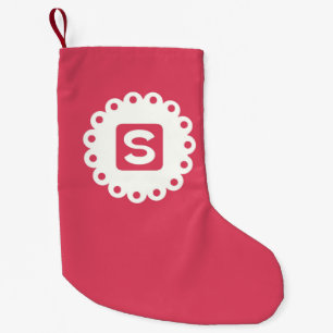 MONOGRAM "S" SMALL CHRISTMAS STOCKING