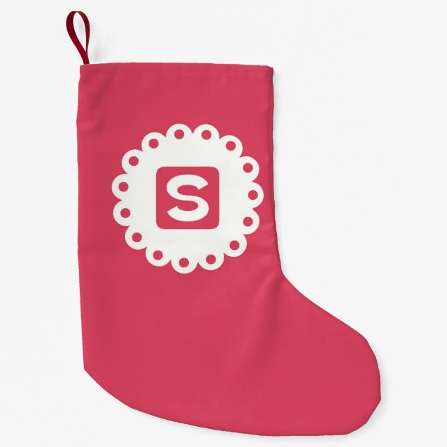 MONOGRAM "S" SMALL CHRISTMAS STOCKING (Front)