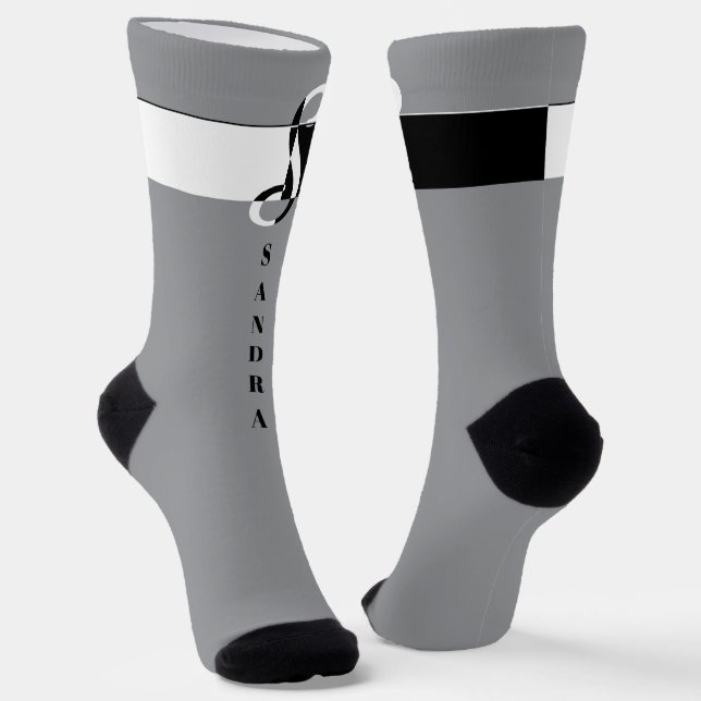 "Monogram S" Socks (Angled)
