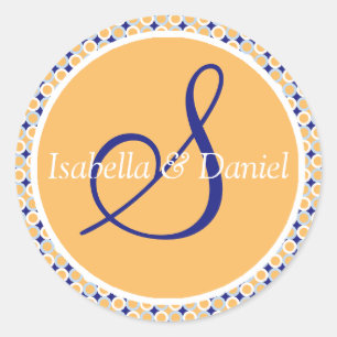 Monogram S Wedding Seal Stickers