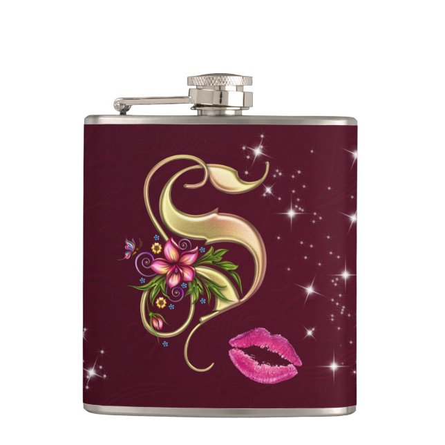 Monogram S Wrapped Flask, 6 oz. Hip Flask (Front)