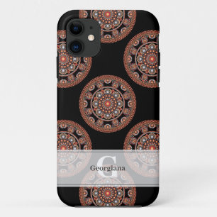 Monogram Safari Sunset Bohemian Polka Dot Mandala iPhone 11 Case
