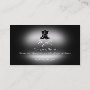 Monogram, Safety Work Boots, metallic-effect Business Card