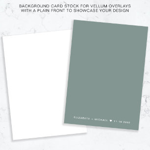 Monogram Sage Green Background For Vellum Overlay Invitation