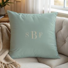 Monogram Sage Green Boho Modern Earth Tone Decor
