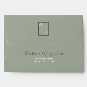 Monogram Sage Green Envelope