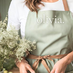 Monogram Sage Green Modern Feminine Elegant Name Apron<br><div class="desc">Monogram Sage Green Modern Feminine Elegant Name Apron</div>