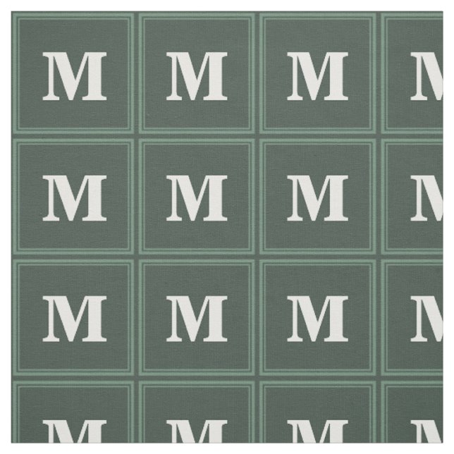 Monogram sage green stripes fabric (Swatch)