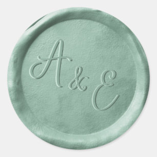 Monogram Sage Green Wedding Wax Seal Stickers