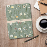 Monogram Sage Green Yellow White Wildflowers Boho iPad Air Cover<br><div class="desc">Sage green yellow white wildflowers on this pretty monogrammed iPad Air Case Perfect for school,  work or home.</div>