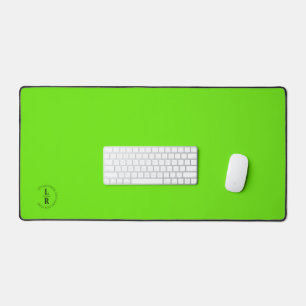 Monogram, salon, minimalistic neon-green desk mat