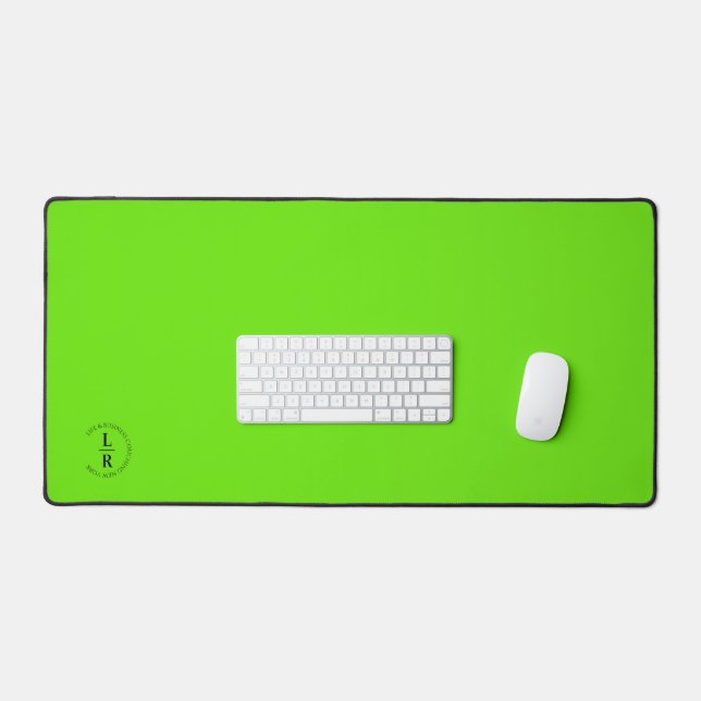 Monogram, salon, minimalistic neon-green desk mat (Keyboard & Mouse)
