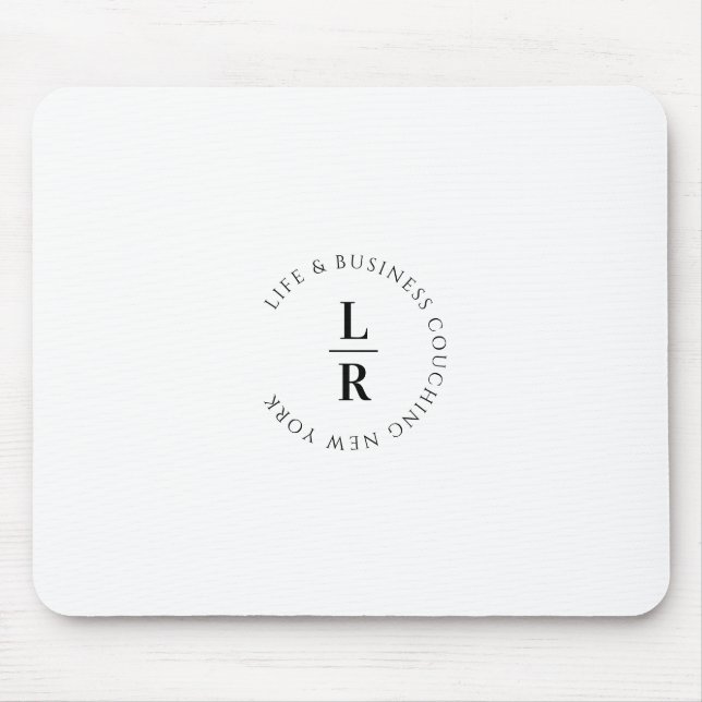 Monogram, salon, minimalistic, white mouse pad (Front)