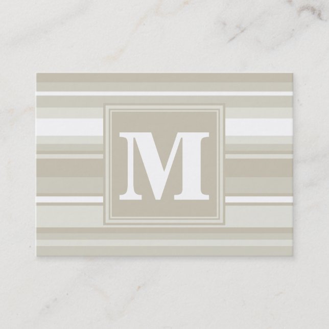 Monogram sandstone stripes business card (Front)