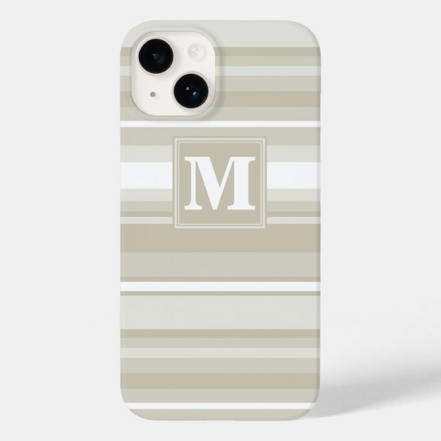 Monogram sandstone stripes Case-Mate iPhone case (Back)