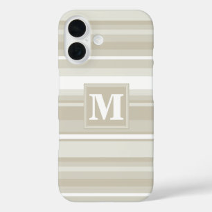 Monogram sandstone stripes iPhone 16 case