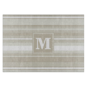 Monogram sandstone stripes cutting board