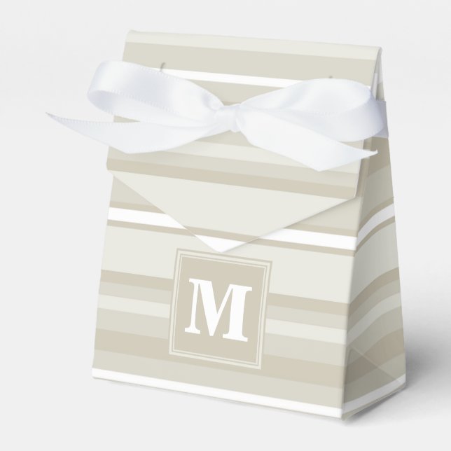 Monogram sandstone stripes favour box (Front Side)