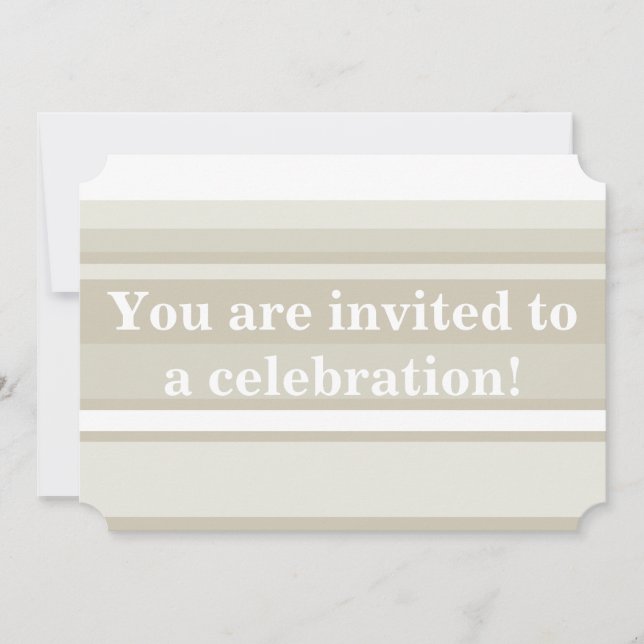 Monogram sandstone stripes invitation (Front)