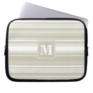 Monogram sandstone stripes laptop sleeve