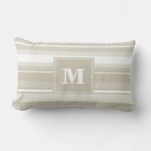 Monogram sandstone stripes lumbar cushion