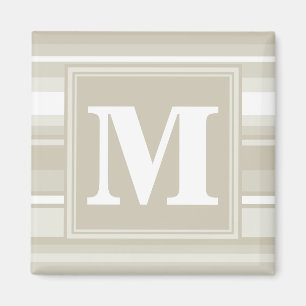 Monogram sandstone stripes magnet