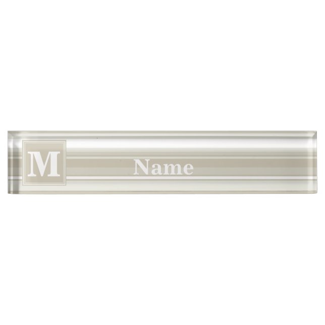 Monogram sandstone stripes nameplate (Front)