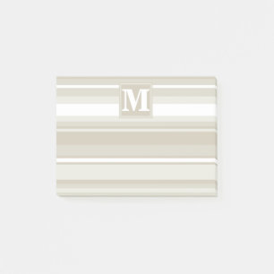 Monogram sandstone stripes post-it notes