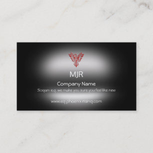 Monogram, Scarlet Phoenix, metallic-effect Business Card