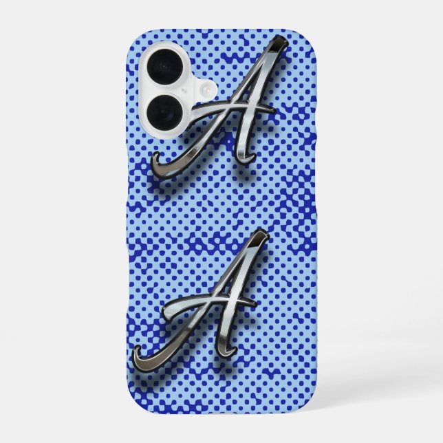 Monogram Screen tone Background  iPhone 16 Case (Back)